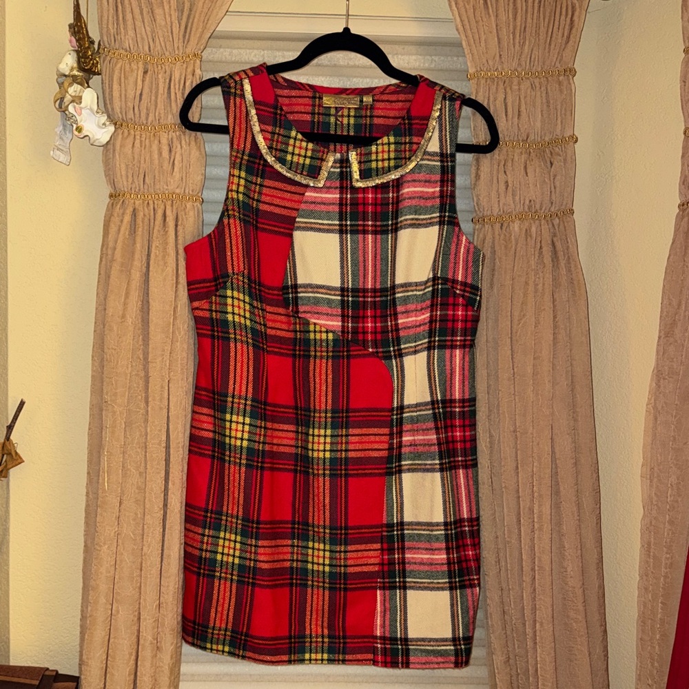Princess Vera Wang Red and Black Plaid Dress